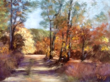 Drawing titled "Automne" by Résy, Original Artwork, Pastel