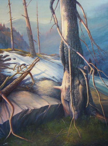 Peinture intitulée "Ліс" par Vasil Tsikaliuk, Œuvre d'art originale