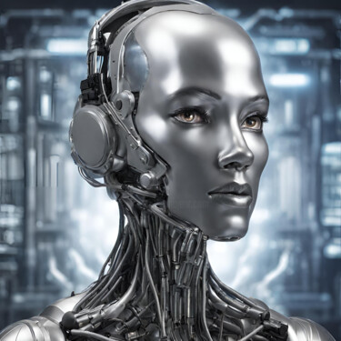 Arte digitale intitolato "Robot Humanoid. I am" da Reskatorsilver, Opera d'arte originale, Stampa digitale