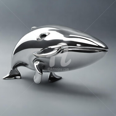 Цифровое искусство под названием "Silver whale" - Reskatorsilver, Подлинное произведение искусства, Цифровая печать