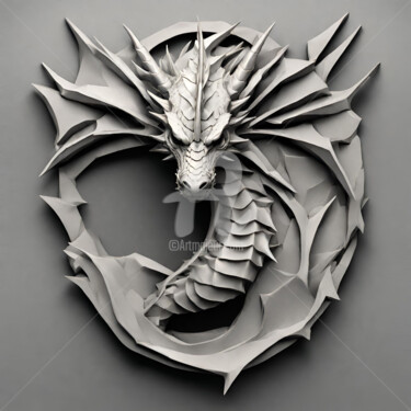 Arte digitale intitolato "Dragon Crest" da Reskatorsilver, Opera d'arte originale, Stampa digitale