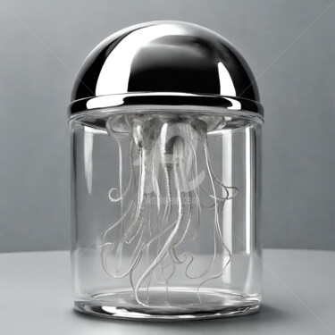 Digitale Kunst getiteld "Jellyfish" door Reskatorsilver, Origineel Kunstwerk, Digitale afdruk