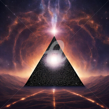 Arte digital titulada "Pyramid wormhole" por Reskatorsilver, Obra de arte original, Impresión digital
