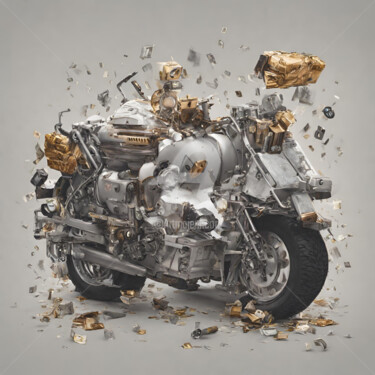 Digitale Kunst getiteld "motorbike" door Reskatorsilver, Origineel Kunstwerk, Digitale afdruk