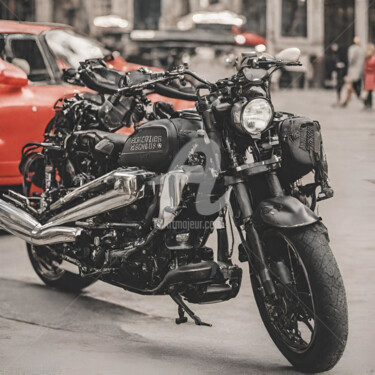 Grafika cyfrowa / sztuka generowana cyfrowo zatytułowany „City motorcycle” autorstwa Reskatorsilver, Oryginalna praca, Cyfro…