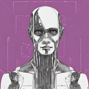 Arte digital titulada "Humanoid ART - the…" por Reskatorsilver, Obra de arte original, Impresión digital