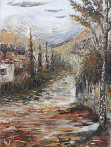 Painting titled "PEYZAJ" by İShak Şafak, Original Artwork, Oil