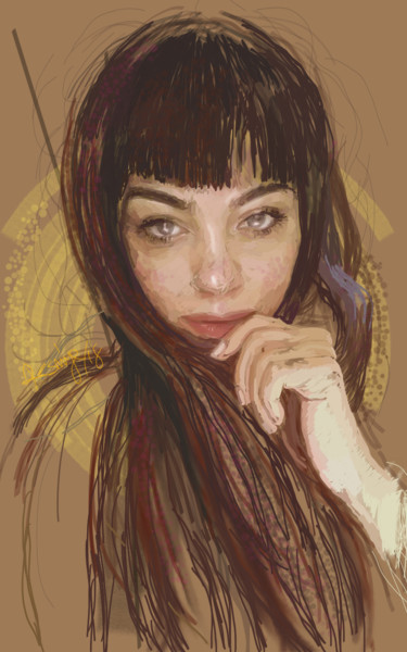 Digital Arts titled "Woman-15" by Ressmiye, Original Artwork, Digital Painting