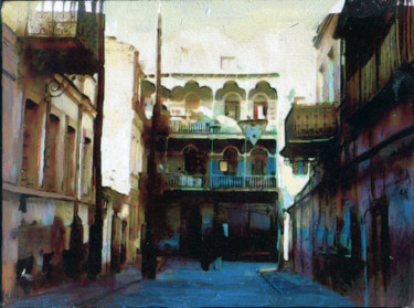 Картина под названием "Итальянский дворик" - Andro Khani, Подлинное произведение искусства, Масло