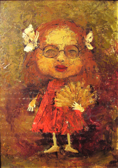 Картина под названием "Девочка" - Andro Khani, Подлинное произведение искусства, Масло
