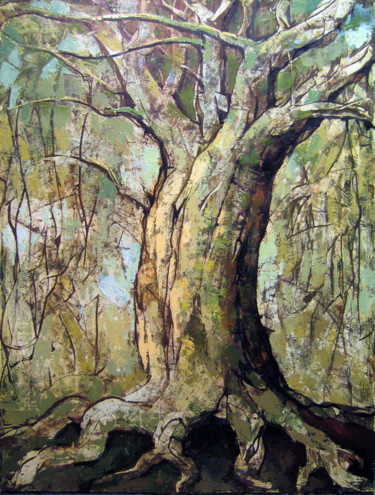 Картина под названием "Дерево желаний" - Andro Khani, Подлинное произведение искусства, Масло
