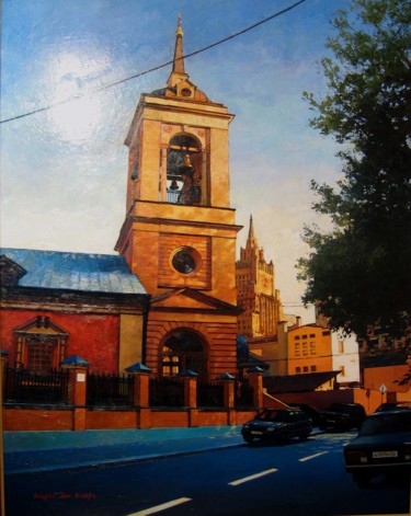 Картина под названием "Церковь" - Andro Khani, Подлинное произведение искусства, Масло