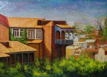 Картина под названием "Старый Тбилиси" - Andro Khani, Подлинное произведение искусства, Масло