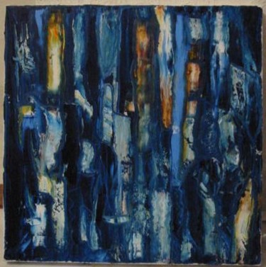 Peinture intitulée "vitrail bleu" par Arinvivo, Œuvre d'art originale