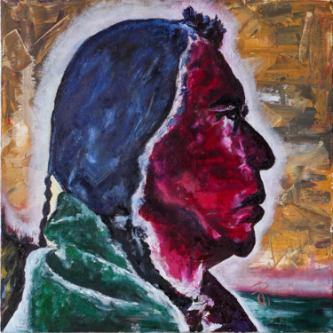 Painting titled "Portrait Of Native…" by Retne, Original Artwork, Acrylic