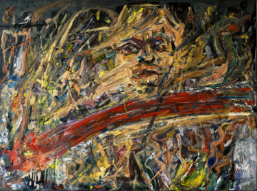 Painting titled "Heavy Texture Abstr…" by Retne, Original Artwork, Oil
