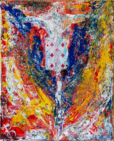 Painting titled "Colorful Abstract P…" by Retne, Original Artwork, Acrylic
