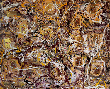 Peinture intitulée "Abstract expression…" par Retne, Œuvre d'art originale, Émail Monté sur Châssis en bois