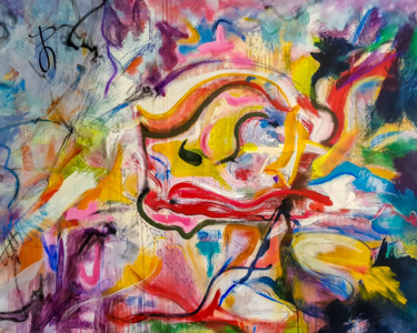 -Happening- Abstract Acrylic Painting on Unstretched Canvas. Painting titled "-Happening- Abstrac…" by Retne, Original Art, Acrylic