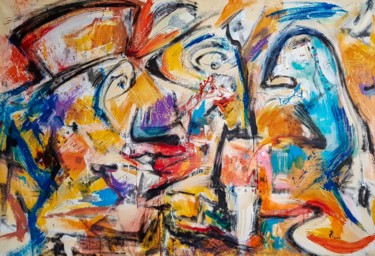 -Magician N-1- Abstract Painting on Unstretched Canvas. Painting titled "-Magician N-1- Abst…" by Retne, Original Art, Acrylic