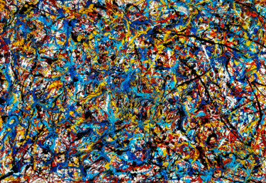 "Ownership" Style of JACKSON POLLOCK. Abstract Expressionism Painting titled ""Ownership" Style o…" by Retne, Original Art, Enamel