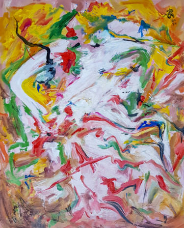 Pintura intitulada "Abstract Expression…" por Retne, Obras de arte originais, Óleo
