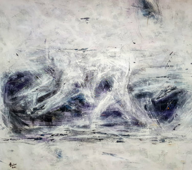 - Sommeil Blanc - Abstract Painting. Glows in the dark! Painting titled "- Sommeil Blanc - A…" by Retne, Original Art, Acrylic