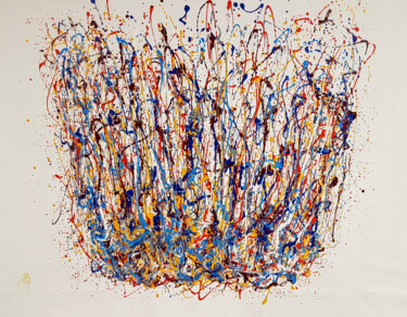 Sprucigi N-39 (H)125x(W)158 cm. Splash Abstract Painting Peinture intitulée "Sprucigi N-39 (H)12…" par Retne, Œuvre d'art originale, Émail