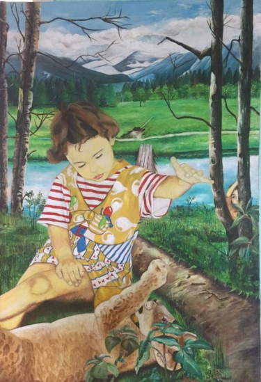 Картина под названием "The Innocence" - Renel Gómez, Подлинное произведение искусства, Масло