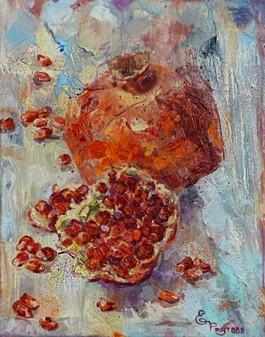 Картина под названием "Juicy ripe beautifu…" - Elena Reutova, Подлинное произведение искусства, Масло Установлен на Деревянн…