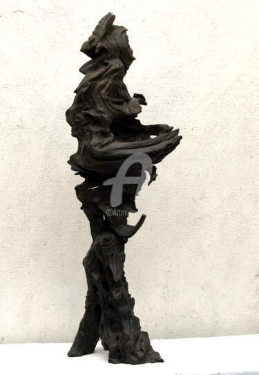 Sculpture titled "tottenham" by Revaz Verulidze, Original Artwork, Wood