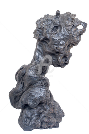 Skulptur mit dem Titel "sokrate" von Revaz Verulidze, Original-Kunstwerk, Holz