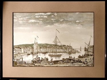 Dessin intitulée "Port de Saint Valer…" par Joël Le Jeune, Œuvre d'art originale