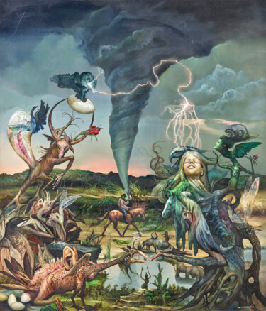 Peinture intitulée "Peace in the Storm" par Reydel Espinosa Fernandez, Œuvre d'art originale, Huile