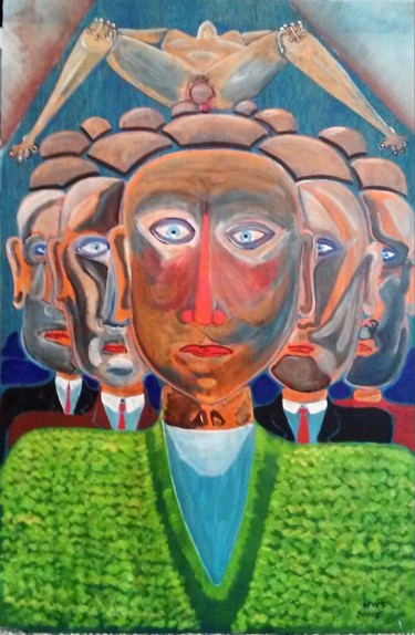 Peinture intitulée "2011-5" par Reyes Solis Fernandez, Œuvre d'art originale, Tempera