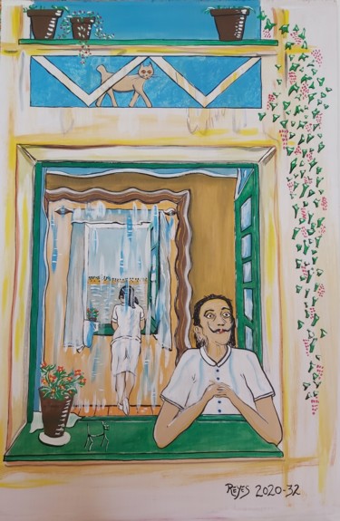 Malerei mit dem Titel "2020-32" von Reyes Solis Fernandez, Original-Kunstwerk, Tempera