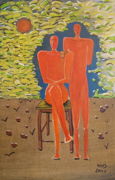 Malerei mit dem Titel "2011-1" von Reyes Solis Fernandez, Original-Kunstwerk, Tempera