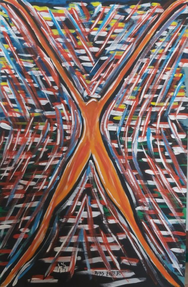 Painting titled "2021-30" by Reyes Solis Fernandez, Original Artwork, Tempera