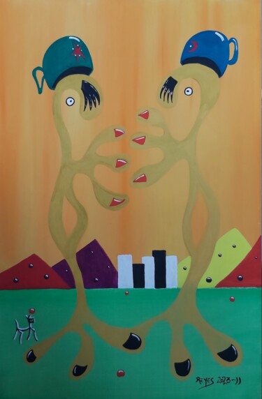 Malerei mit dem Titel "2023-11" von Reyes Solis Fernandez, Original-Kunstwerk, Tempera