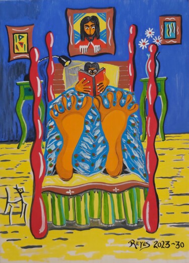 Malerei mit dem Titel "2023-30" von Reyes Solis Fernandez, Original-Kunstwerk, Tempera