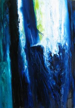Peinture intitulée "Bleu [03-2004]" par Pierre René Reymond, Œuvre d'art originale, Huile