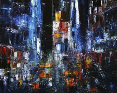 Painting titled "Times square #2" by Pierre René Reymond, Original Artwork