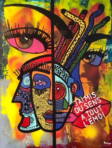 Malerei mit dem Titel "L'émoi" von Reyolenjoy, Original-Kunstwerk, Acryl