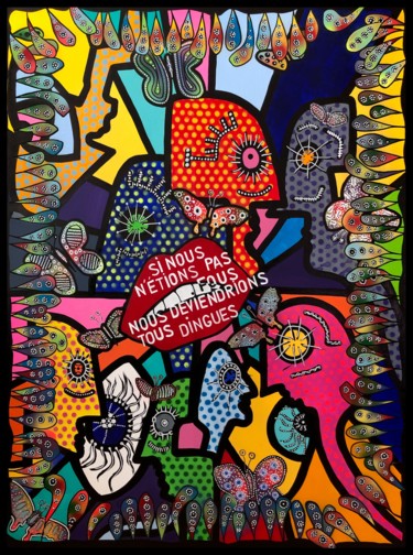 Malerei mit dem Titel "Kiss of nutterfly" von Reyolenjoy, Original-Kunstwerk, Acryl