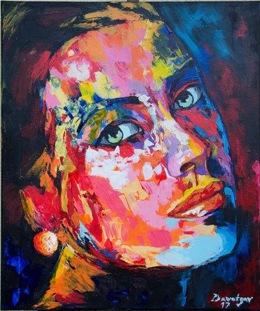 Peinture intitulée "Grace-Kelly" par Reza Davatgar, Œuvre d'art originale, Acrylique