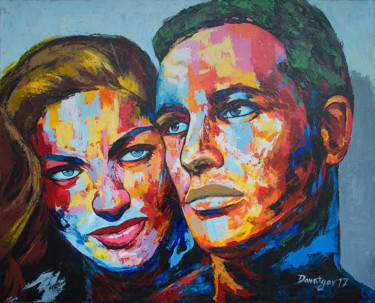 Schilderij getiteld "Marlon Brando and M…" door Reza Davatgar, Origineel Kunstwerk, Acryl