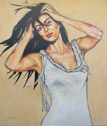 Brittany Moser Painting titled "Brittany Moser" by Reza Davatgar, Original Art, Oil