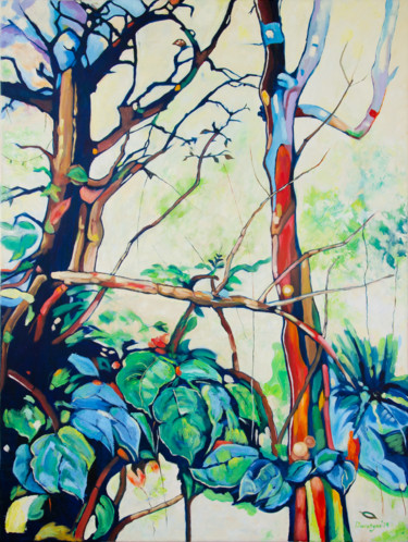 Fantasy-Landscape Peinture intitulée "Fantasy-Landscape" par Reza Davatgar, Œuvre d'art originale, Huile
