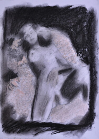 Drawing titled "nude" by Reza Sayyad Soufdoost, Original Artwork, Pencil