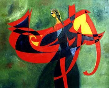 Peinture intitulée "Femme et Liberté" par Ahmed Rezgui, Œuvre d'art originale, Huile